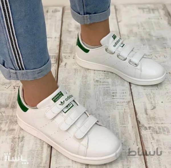 کفش کتونی چسبی استن اسمیت سفید زنانه
