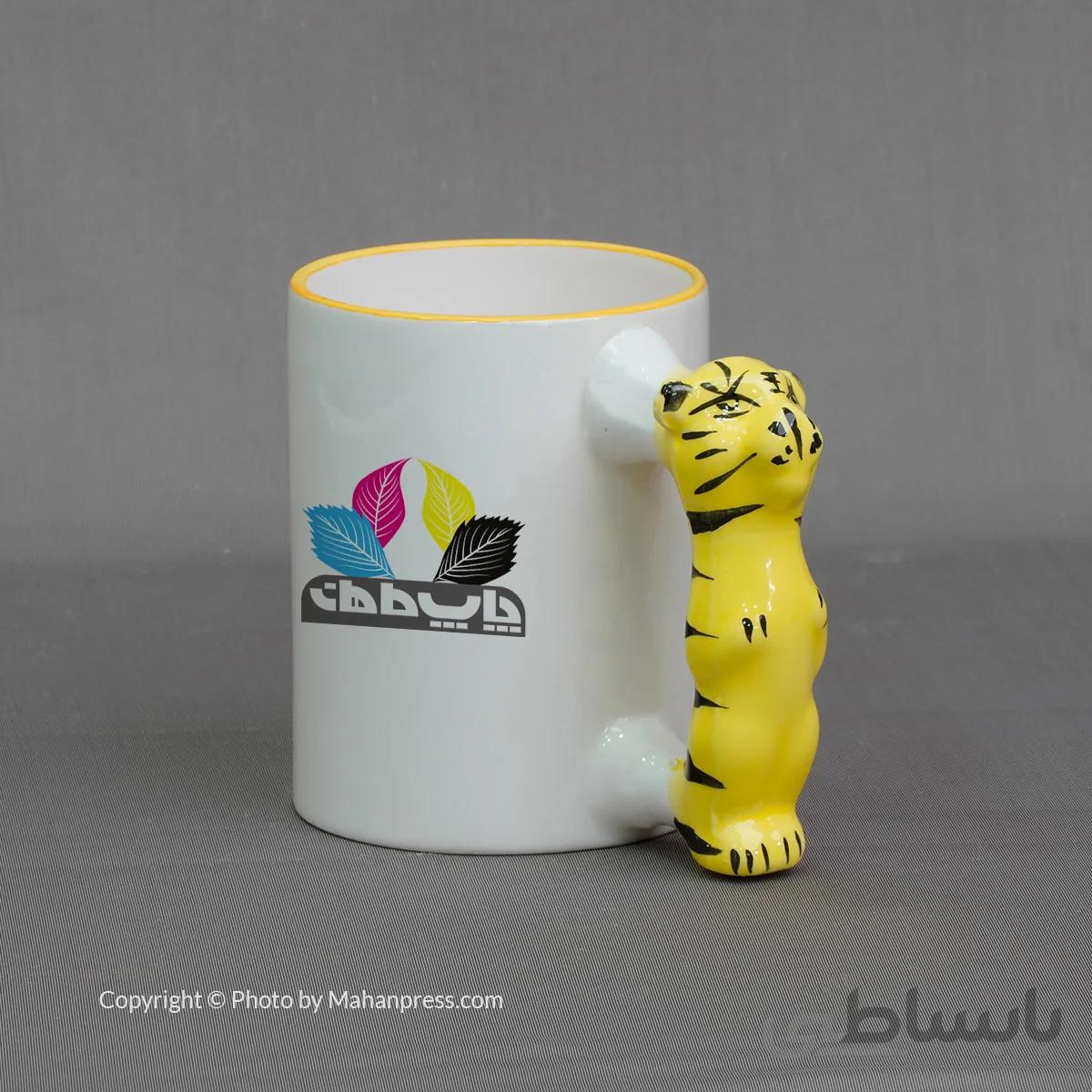 چاپ روی لیوان ماگ سرامیکی عروسکی طرح پلنگ بازیگوش