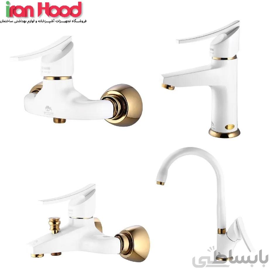 شیرالات درخشان مدل لوکس وایت ا Derakhshan White Lux taps
