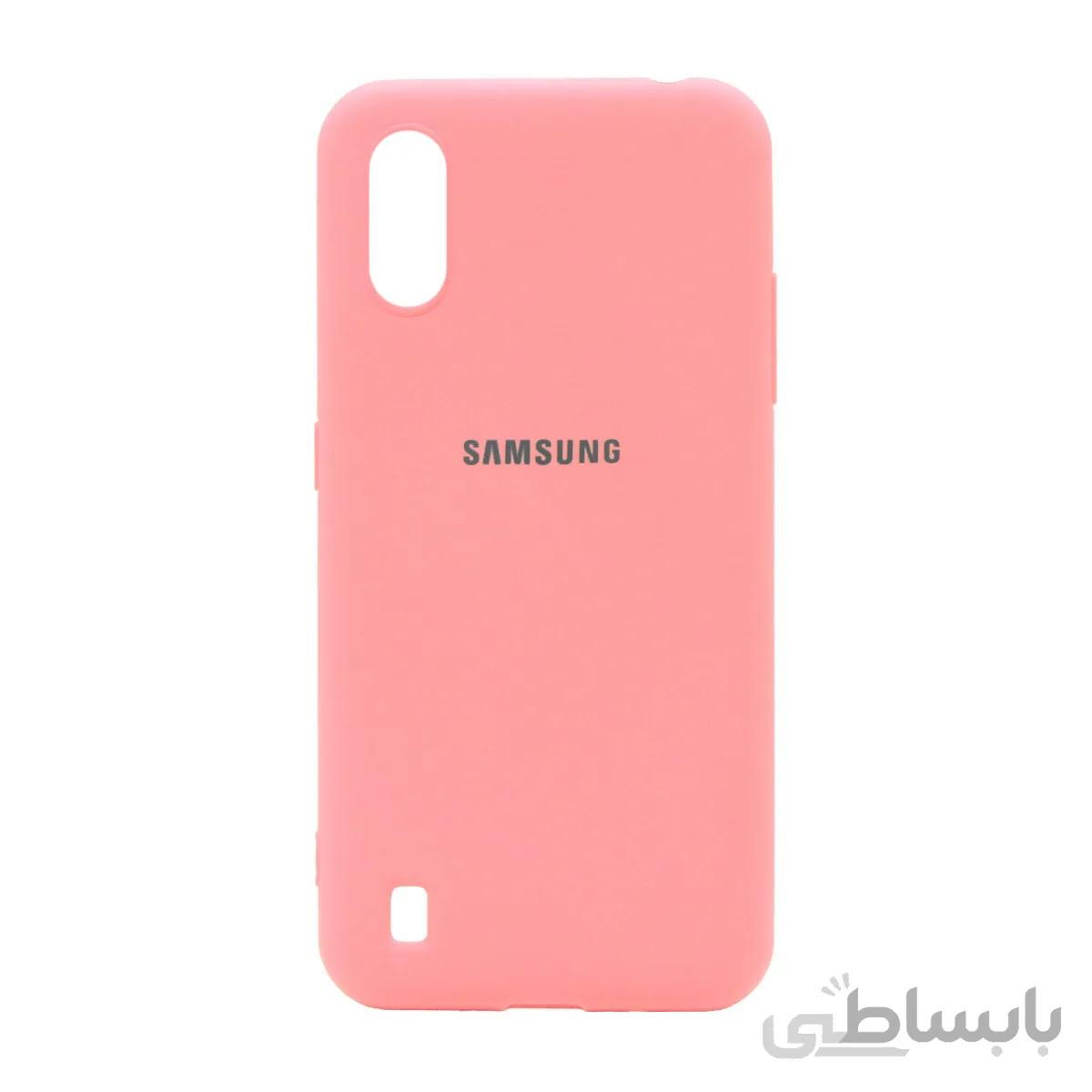قاب سیلیکونی زیر بسته کد رنگ 502 صورتی روشن - Samsung A10