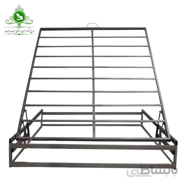 کفی تخت خواب دو نفره مدل جکدار تمام کلاف چهار گوش