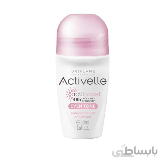 مام دئودورانت صورتی اکتیول اوریفلیم ا ACTIVELLE Even Tone Anti-perspirant Roll Oriflame