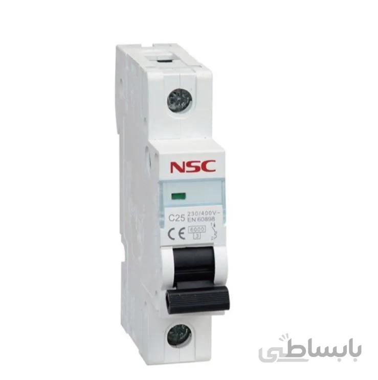 فیوز مینیاتوری تک فاز 25 آمپر مارک NSC مدل C25