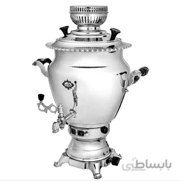 سماور گازسوز عالی نسب مدل Ganjineh Simin ظرفیت 6 لیتر