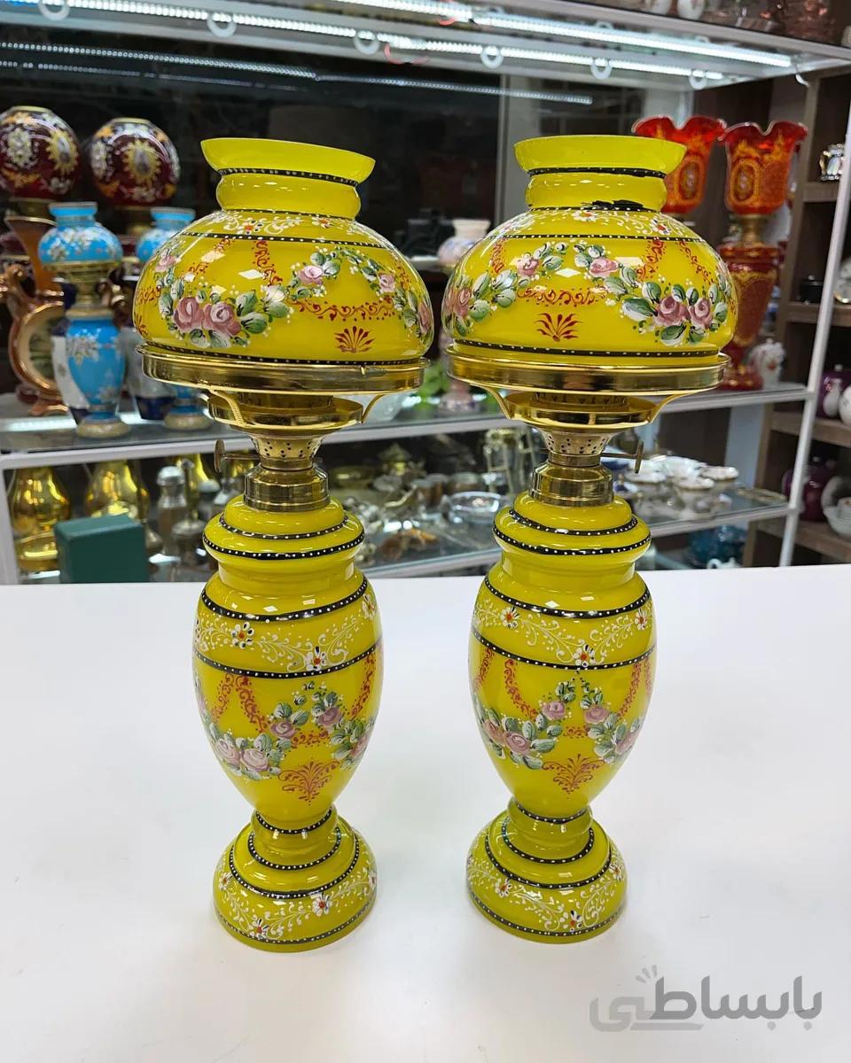 یک جفت چراغ کریمخانی زرد