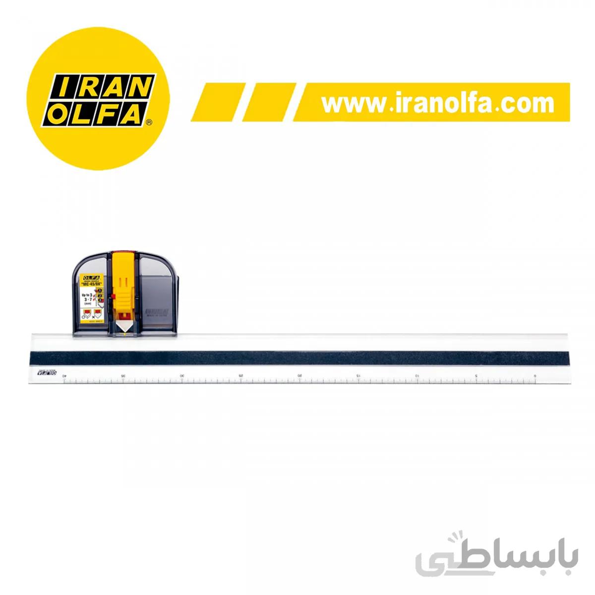 کاتر فارسی بر الفا OLFA ژاپن با خط کش مدل MC 45 DX