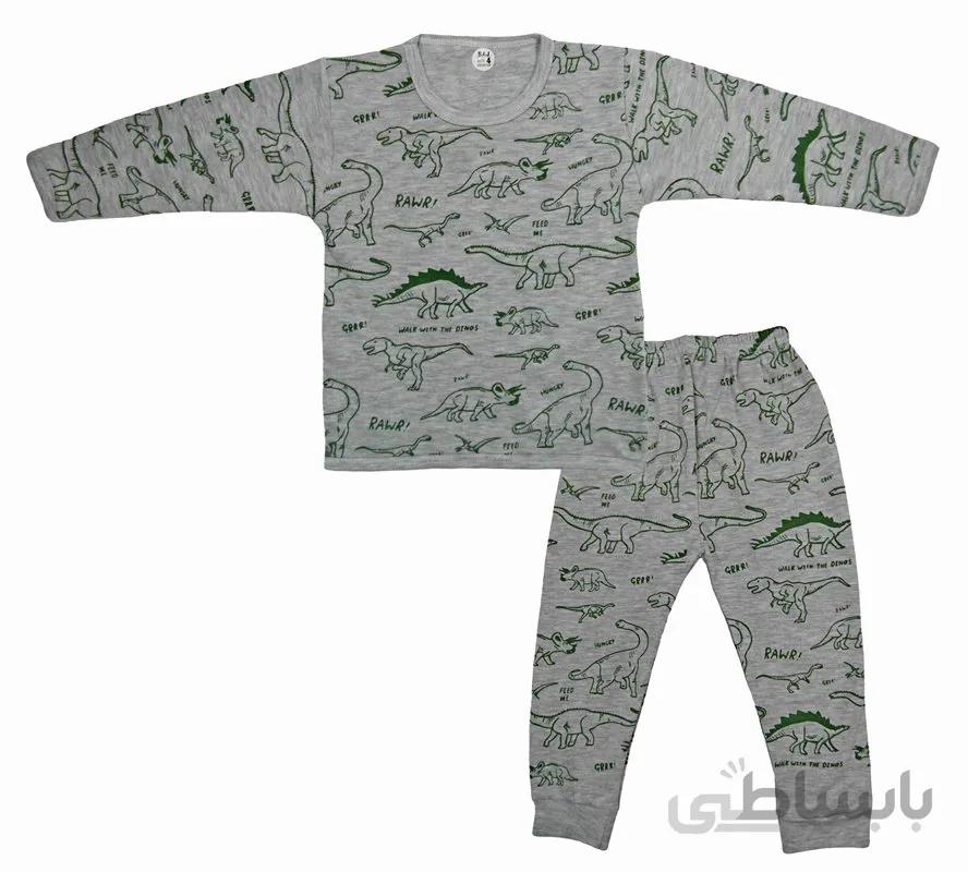 ست بلوز و شلوار ساج - طرح دایناسور - 12 تا 36 ماه