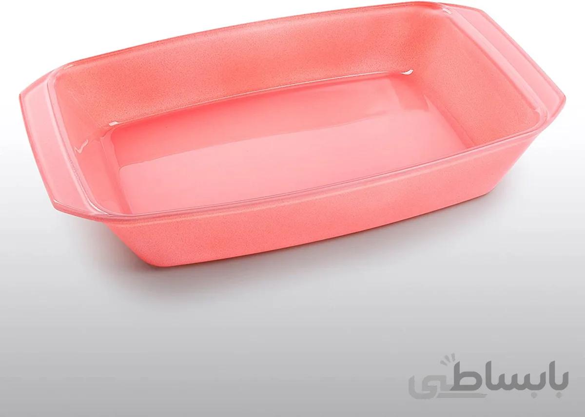 ظرف پخت مستطیل صورتی بوهمیا مدل PLAYOF COLORS