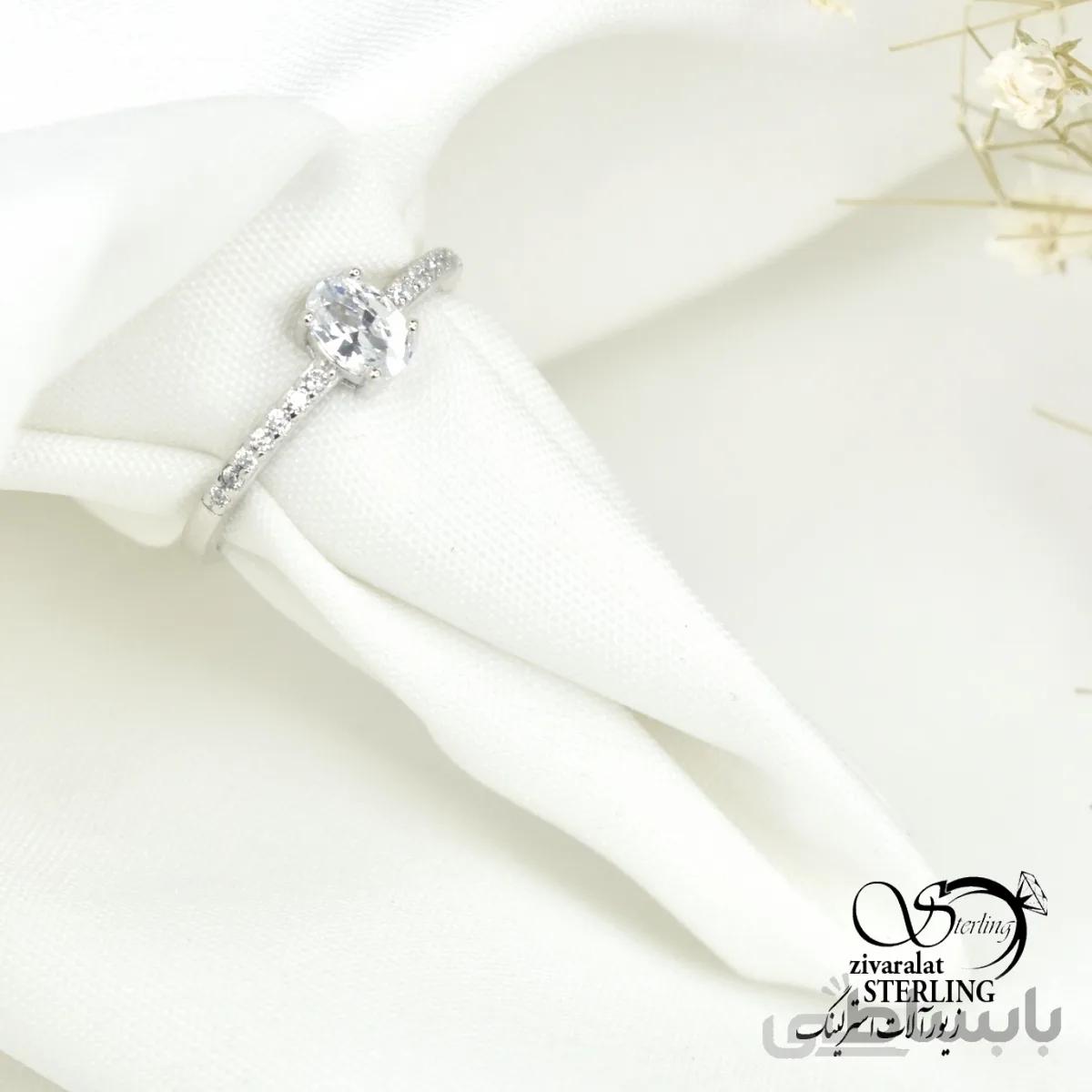 انگشتر نقره تک نگین زنانه کد: 5933