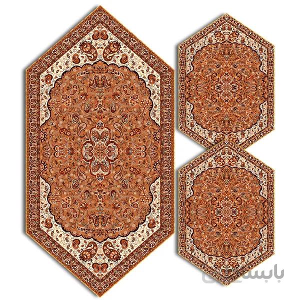 رومیزی مربع ترمه طرح سالار مشکی ابریشم کد 710 کد 410584