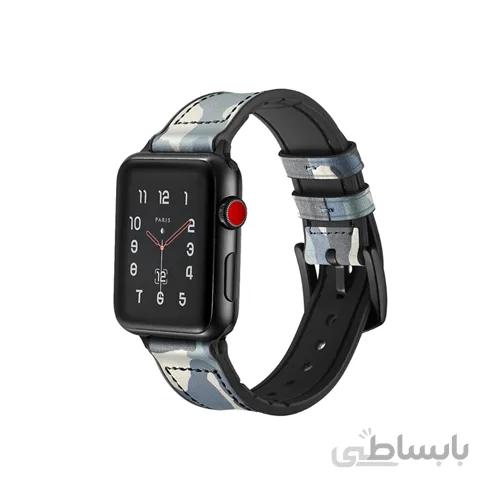 بند اپل واچ برند جینیا مدل Camouflage Leather