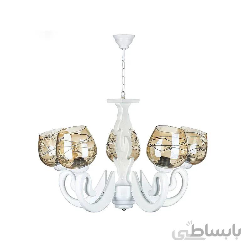 لوستر 5 شعله چشمه نور مدل G626/5-WT