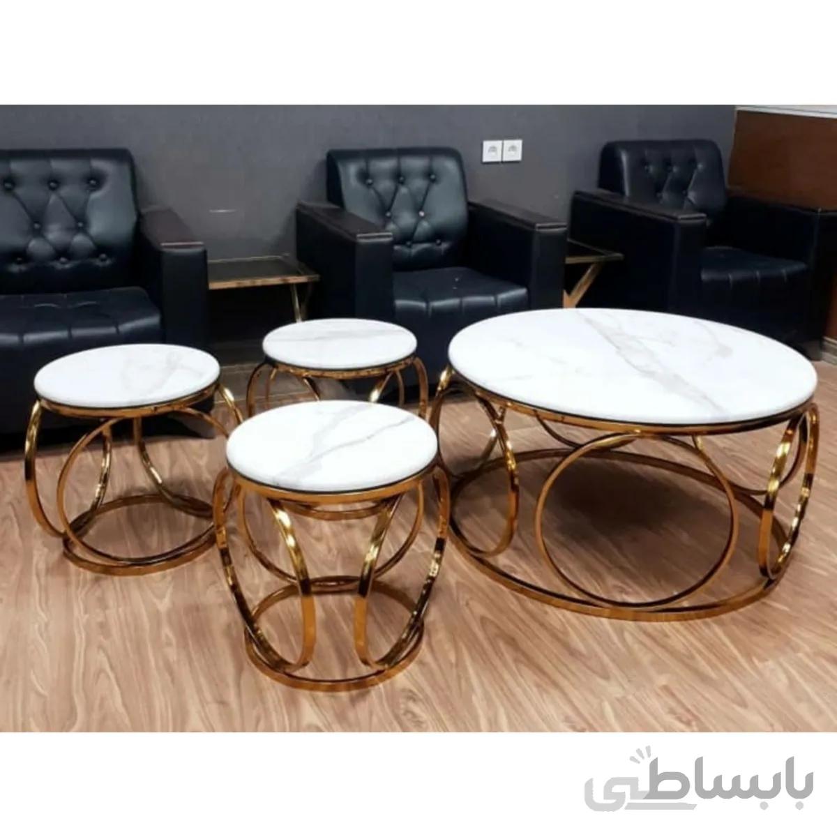 میز جلومبلی عسلی فلزی مدل حلقه