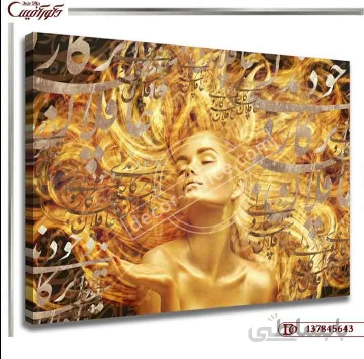 تابلو دکوراتیو چهره خط 5643 ا Line face decorative painting 5643