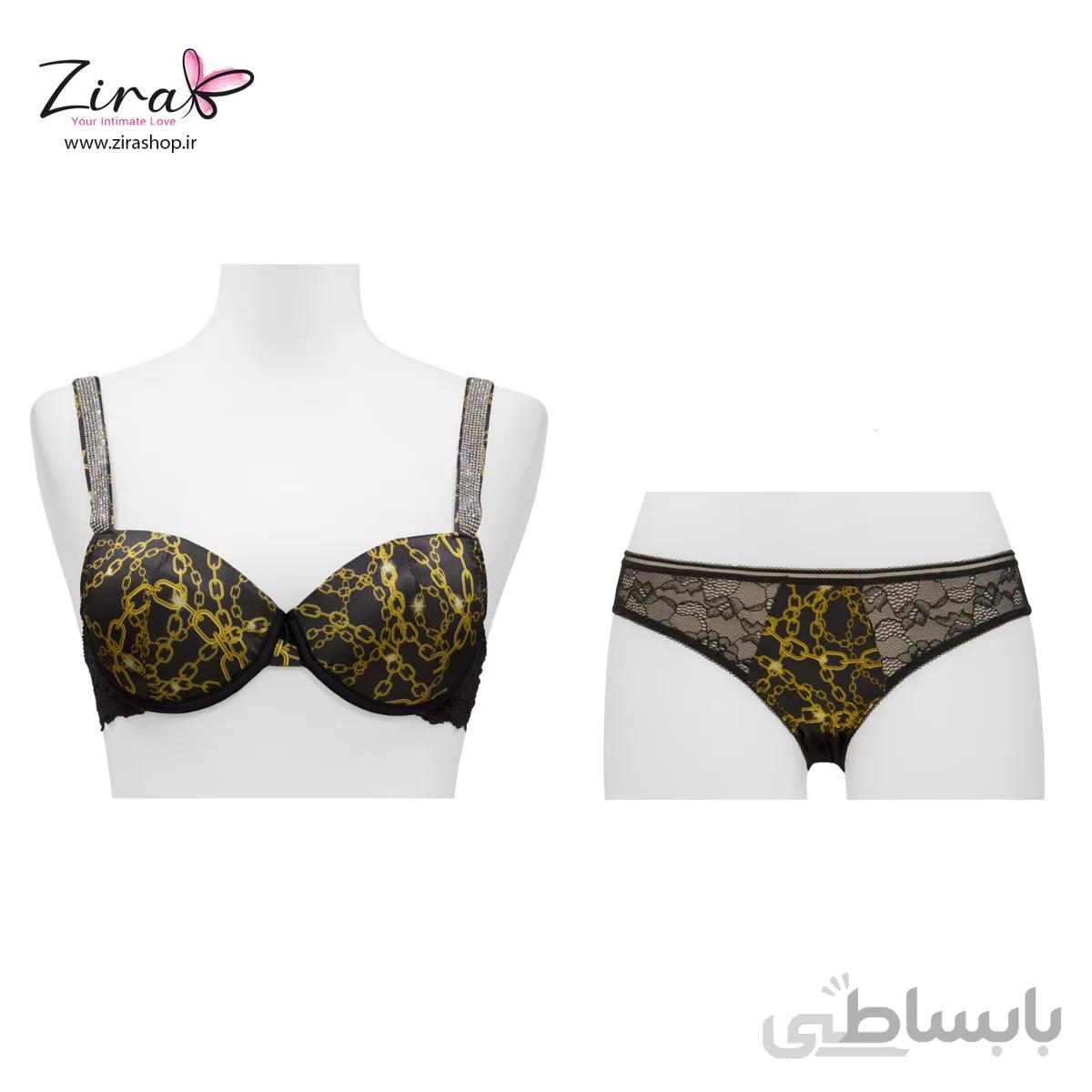 ست شورت و سوتین اسفنجی چاپی نگین دار اما 3080