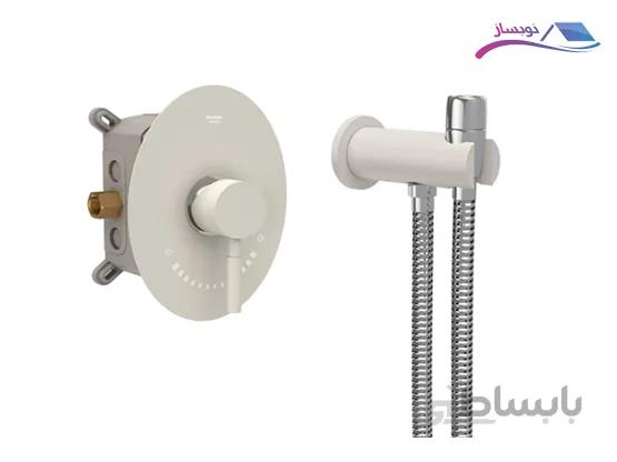 شیرالات توکار توالت شودر مدل روگن Brass