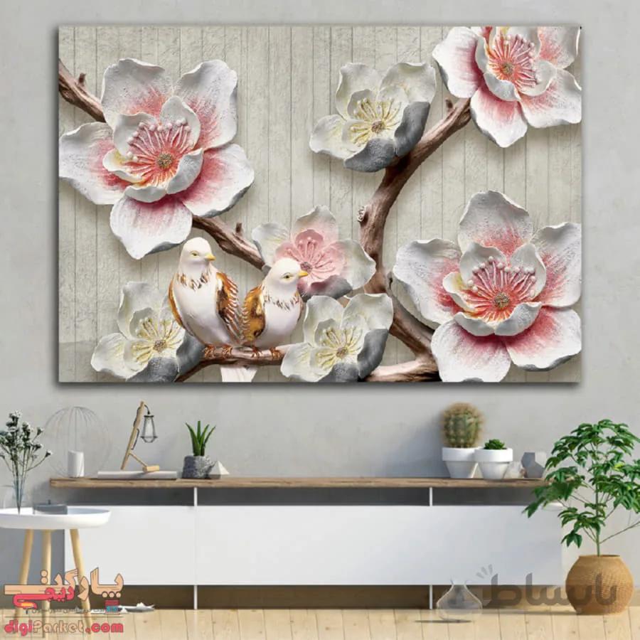 تابلو بوم نقاشی گل کد paint-13 ا flower paint panel canvas and chassis