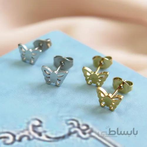 گوشواره استیل میخی پروانه