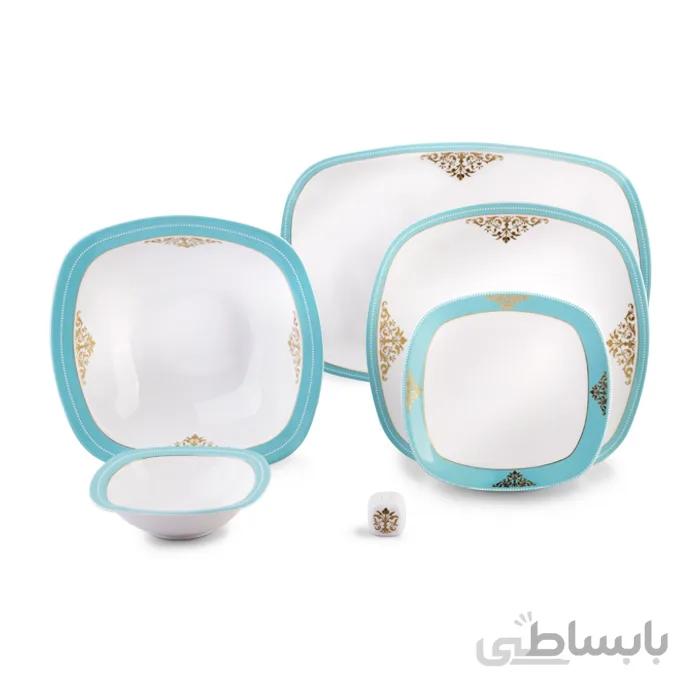 سرویس چینی 27 پارچه آرمیتاژ فیروزه ای 6 نفره