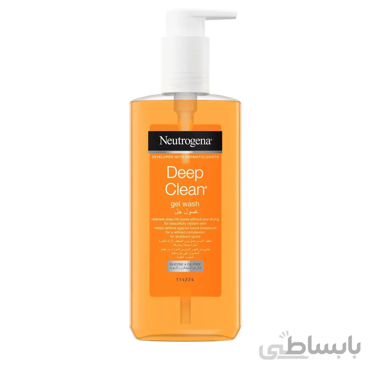 ژل شستشوی صورت نوتروژینا Deep Clean حجم 200 میل ا Neutrogena Deep Clean Face Washing Gel 200ml کد 276676
