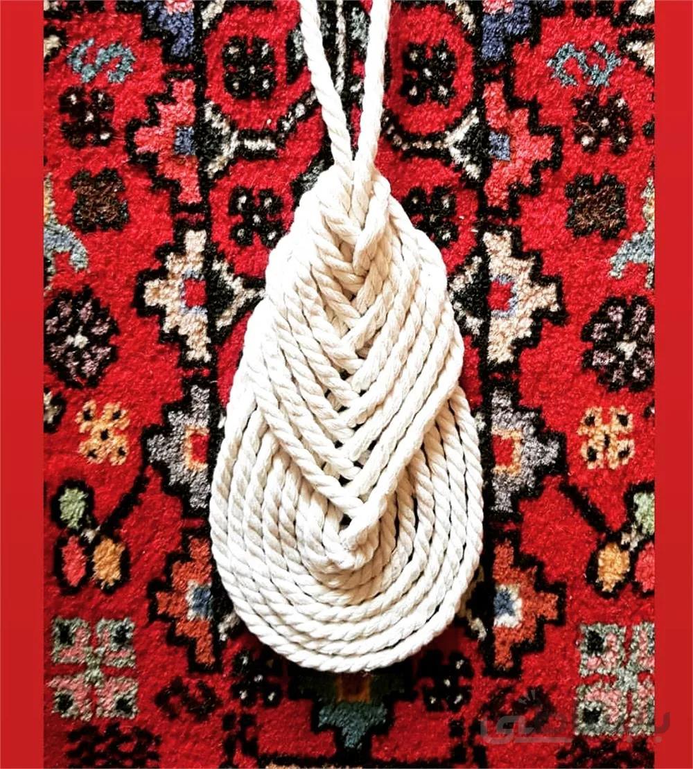 مینی دیوار کوب بافته شده با مکرومه ا The mini sconce is woven with macrome