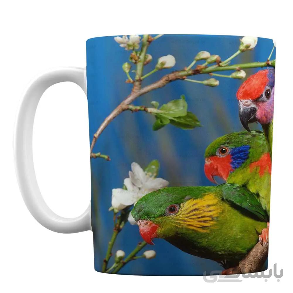 ماگ سرامیکی با طرح پرنده کد 622