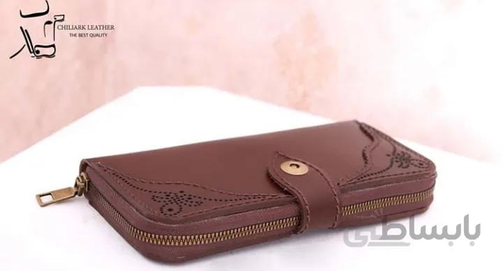 کیف پول زنانه چرمی کد ۱۰۱۶۶۹
