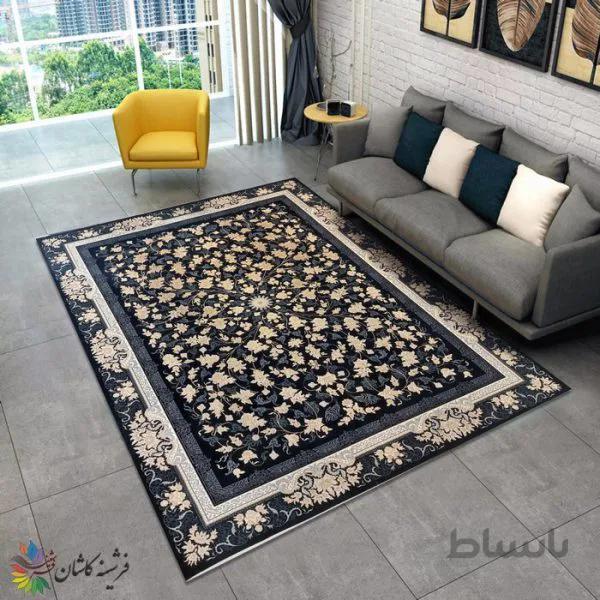 فرش طرح جانان 700 شانه سرمه ای
