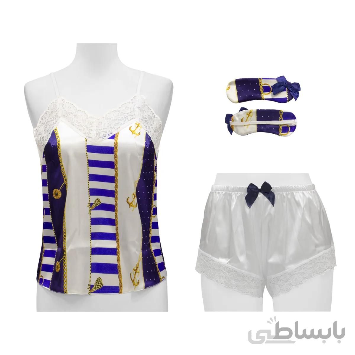 لباس خواب تاپ و شلوارک ساتن میس 120