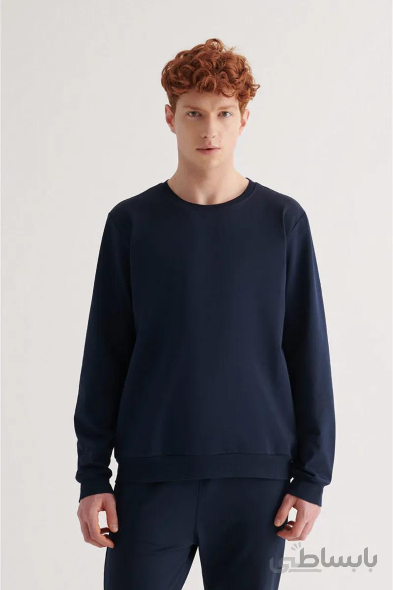 Avva Erkek Lacivert Bisiklet Yaka Düz Sweatshirt E001007