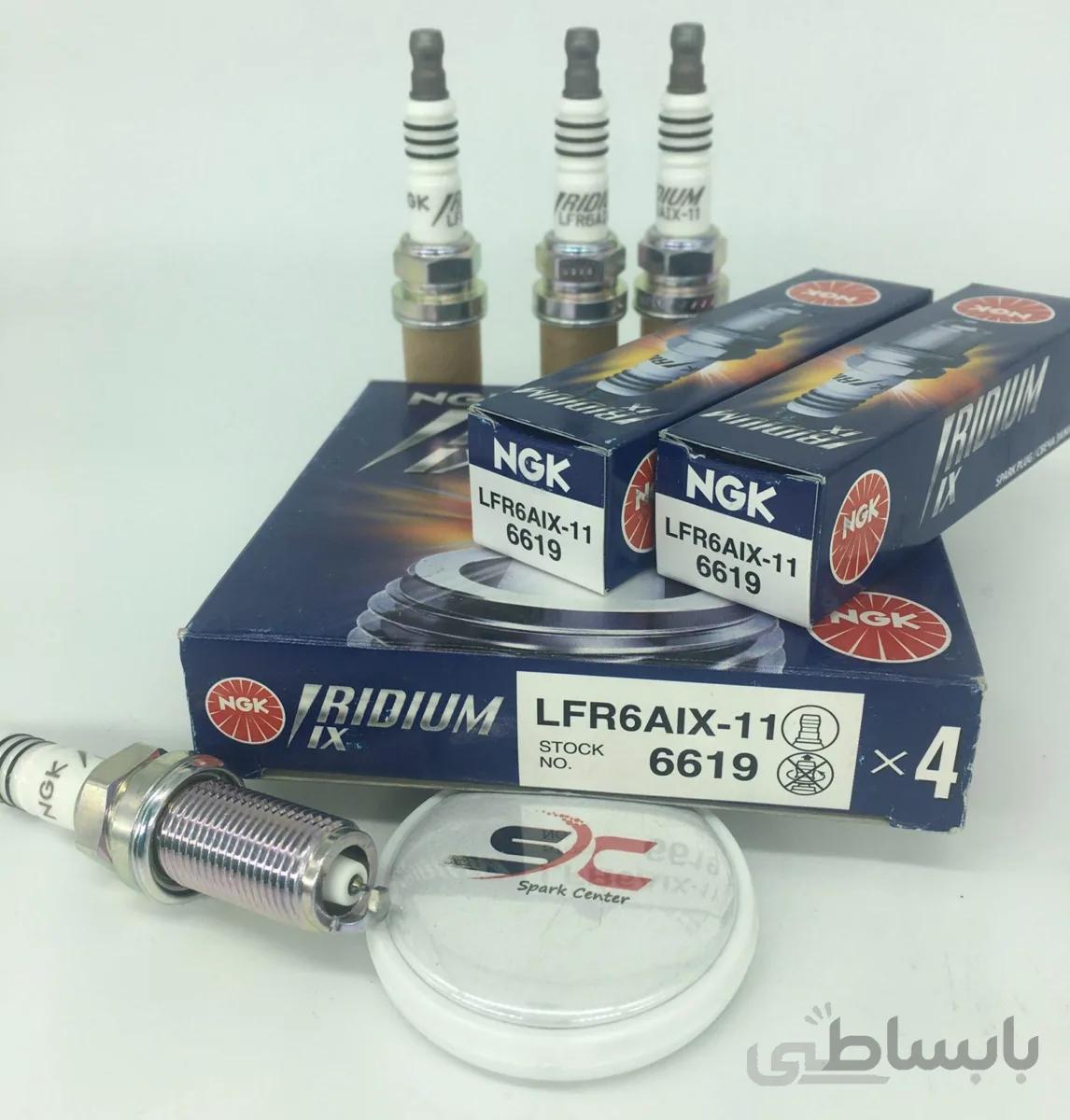 شمع سوزنی ایریدیوم آی ایکس پایه بلند NGK LFR6AIX-11 6619 یک بسته (4 عدد)