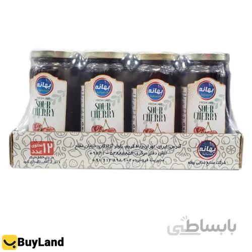 مربا آلبالو 600 گرم بهانه بسته 12 عددی ا Bahaneh Sour Cherry Jam pack of 12