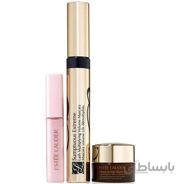 ست استی لادر Estee Lauder | ریمل سامپتوس اکستریم + ضد چروک دور چشم + برق لب ا Estée Lauder Bold Eyelashes: Extreme Volume + Lift Gift Set
