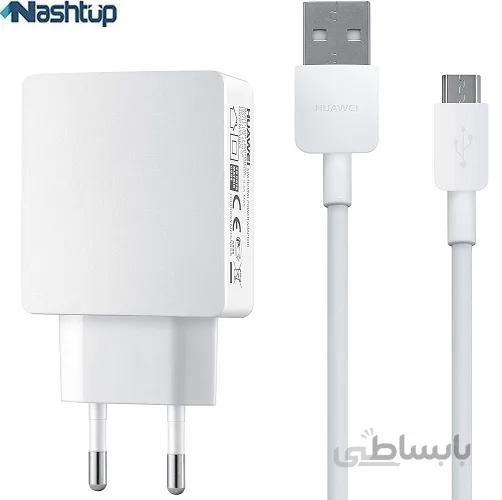 شارژر ديوارى ٢ آمپر اصلى همراه كابل هواوى گوشى Huawei Y6 prime 2018 ا 2A travel charger with 1 m cable for huawei Y6 prime 2018