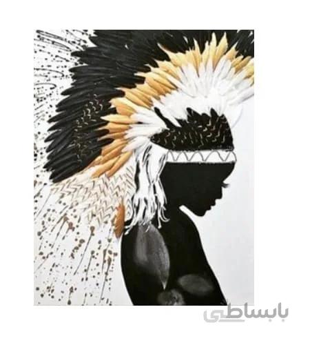 تابلو نقاشی رنگ روغن دختر سرخپوست