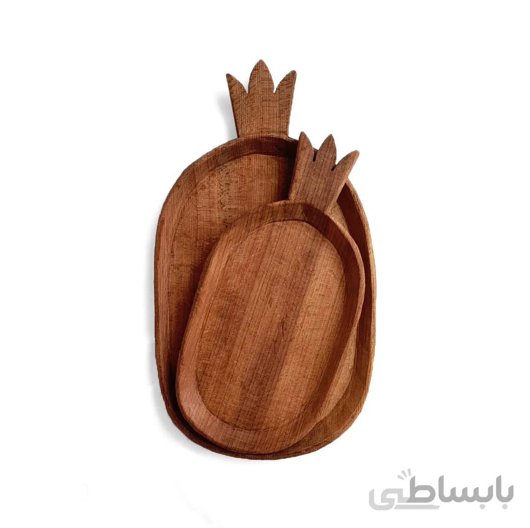 بشقاب چوبی پذیرایی طرح انار - بزرگ