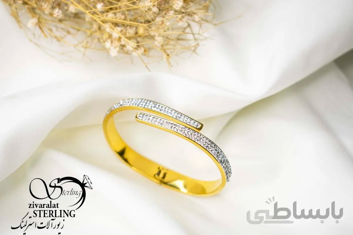 دستبند النگویی استیل زنانه کد 6012