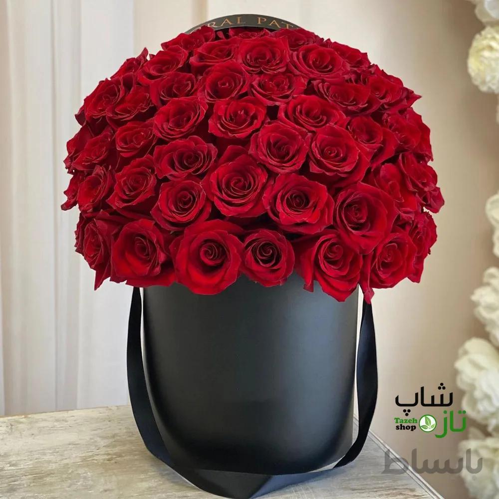 باکس گل رز قرمز 60 شاخه