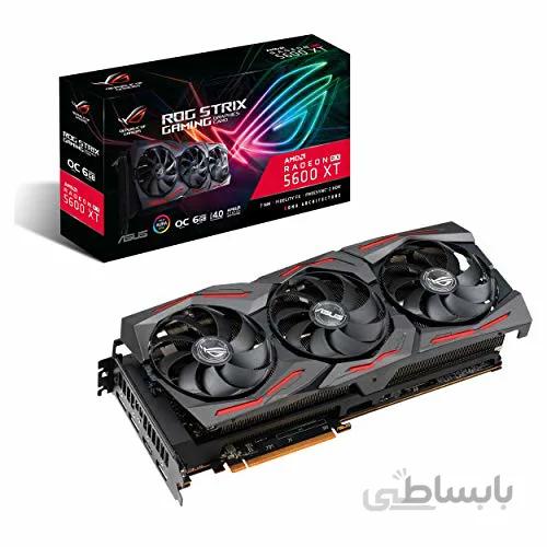 کارت گرافیک ASUS ROG Strix AMD Radeon RX 5600 XT OC Edition Gaming (PCIe 4.0، 6 GB، GDDR6 Memory، HDMI، DisplayPort، طراحی فن فن محوری ، صفحه نمایش فلزی (ROG-STRIX-RX5600XT-O6G-GAMING) ا ASUS ROG Strix AMD Radeon RX 5600 XT OC Edition Gaming Graphics Card (PCIe 4.0, 6GB, GDDR6 Memory, HDMI, DisplayPort, Axial-tech Fan Design, Metal Backplate (ROG-STRIX-RX5600XT-O6G-GAMING)