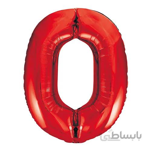 بادکنک فویلی عددی ساده قرمز عدد ۰