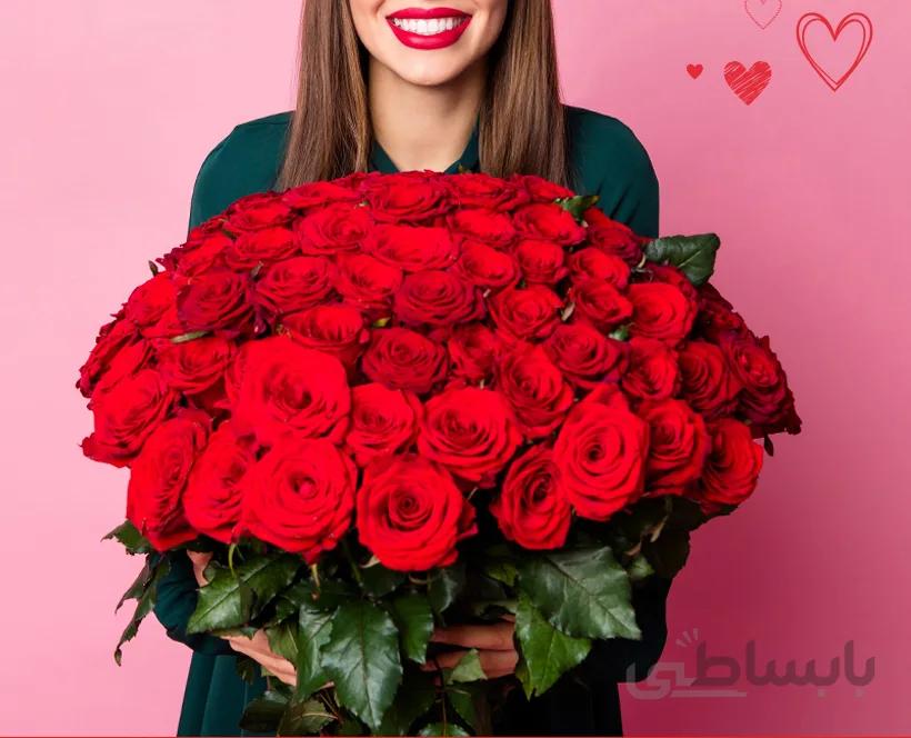 دسته گل رز قرمز لاکچری شماره ۱۹۴