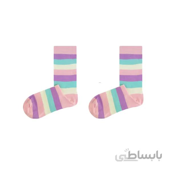جوراب ساق دار زنانه پاستیلی صورتی کد PH531