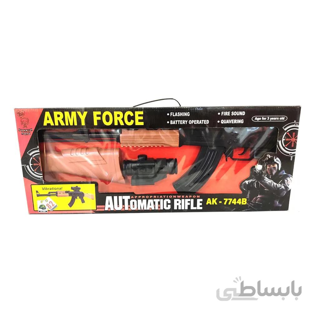تفنگ اسباب بازی کلاشنیکف باتری خور درین تویز مدل AK-7744B