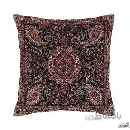 جفت روکش کوسن ترمه طرح سالار رنگ مشکی
