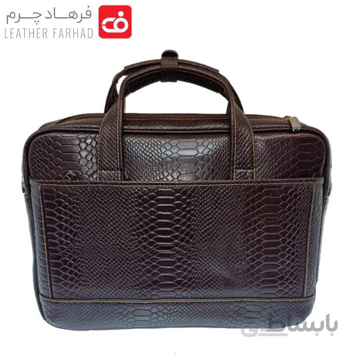 کیف اداری دو دسته بلند بغل رمز خور چرم طبیعی تبریز