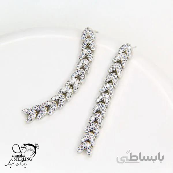گوشواره آویز طرح جواهر هشتی