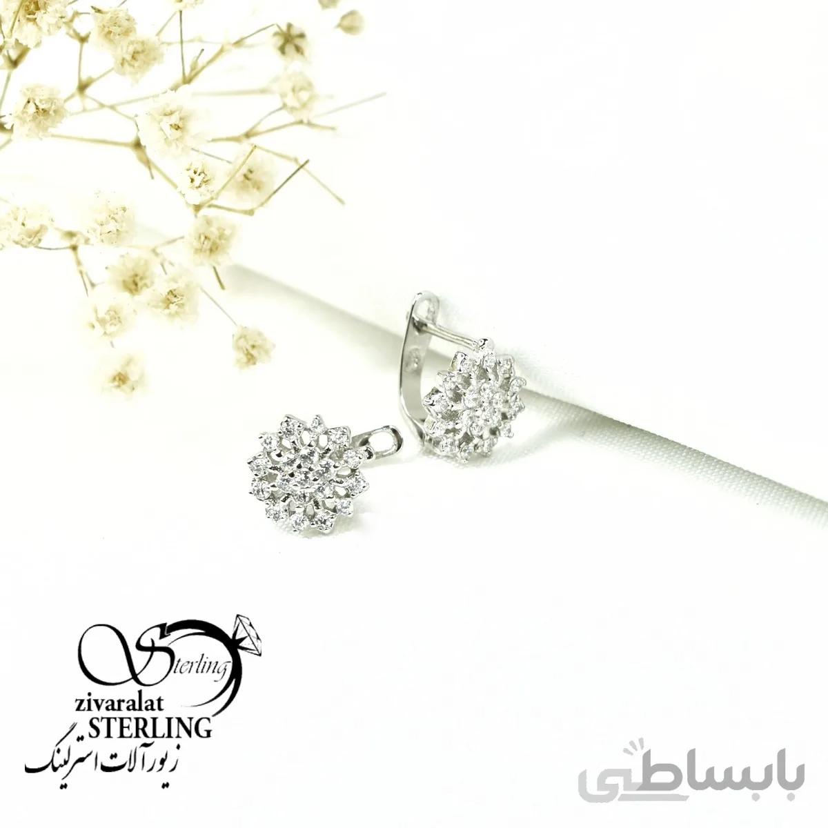 گوشواره حلقه ای نقره کد 6414