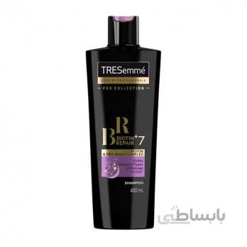 شامپو ترمیم کننده ترزمه مدل 7 Repair & Protect حاوی بیوتین حجم 400 میل ا Tresemme Biotin Repari Hair Shampoo 400 ml