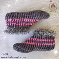 پاپوش بافتنی مدل نیم بوت ( کد 50506 )