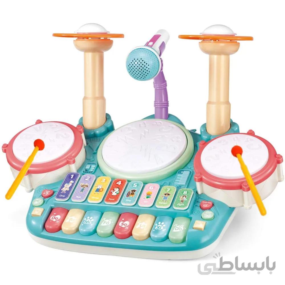 اسباب بازی درام و پیانو با میکروفن مدل Drum and Piano Toy
